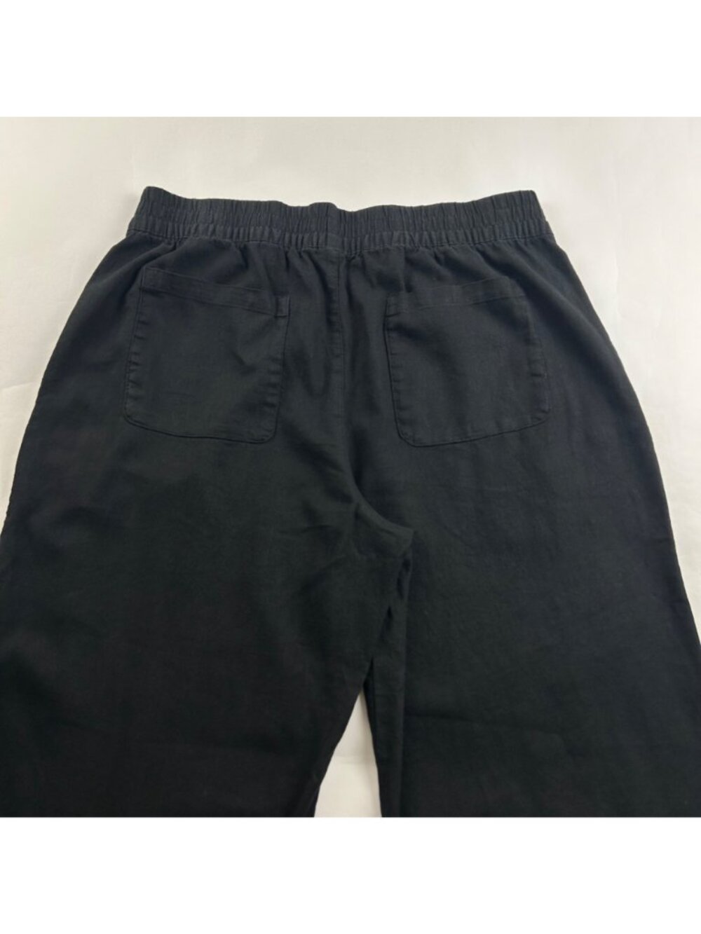 PETITE Old Navy Black Linen Blend Wide leg Lounge Pant LP - Picture 7 of 7